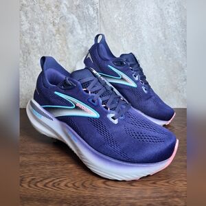 Women's Brooks glycerin GTS 22 Running Shoes Size 8 Wide 2E Cushion Purple White